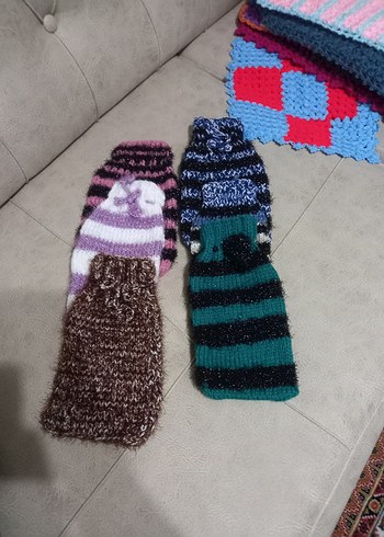 Renkli Örgü Bohem Kadın Eldiveni - Görsel 3