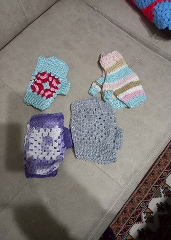 Renkli Örgü Bohem Kadın Eldiveni - Görsel 2