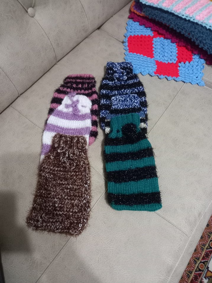 Renkli Örgü Bohem Kadın Eldiveni - Görsel 3