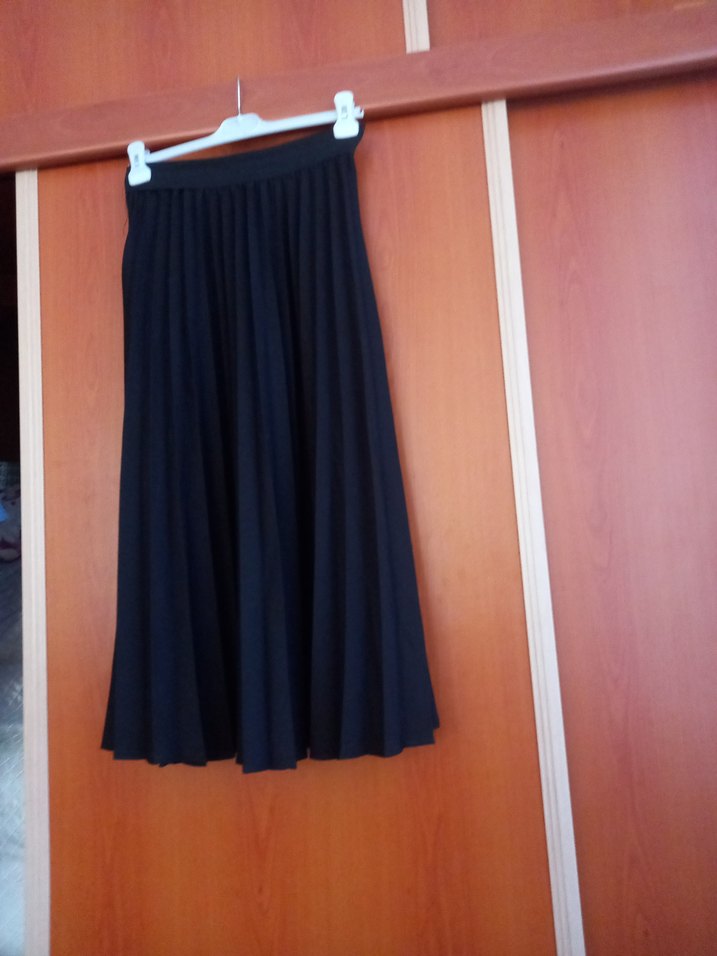 Kadın Siyah Pilili Uzun Etek - Görsel 2