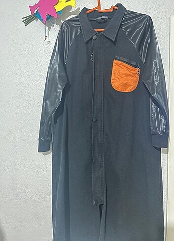 xl Beden siyah Renk Trenc kot 