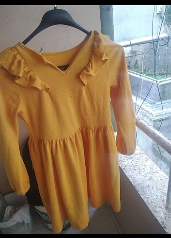 9 Yaş Beden sarı Renk Kiz cocuk elbise
