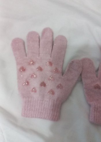 Nakışlı Pembe Kız Eldiveni - Görsel 3