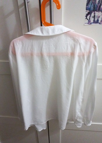 Uzun Kollu, Düğmeli Beyaz kız çocuğu gömlek - Görsel 10