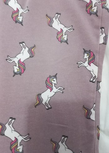 Mor Unicorn Desenli Kız Tayt - Görsel 4
