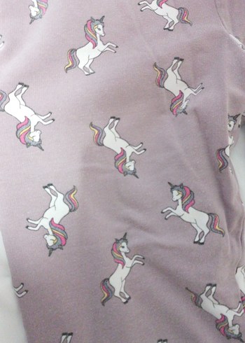 Mor Unicorn Desenli Kız Tayt - Görsel 6