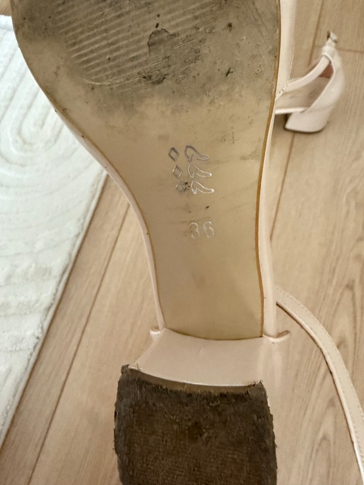 Pudra kalın Topuklu Kadın Abiye Ayakkabı - Görsel 3