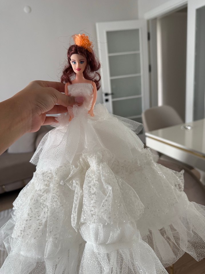 Beyaz Gelinlikli Bebek Oyuncak - Görsel 4