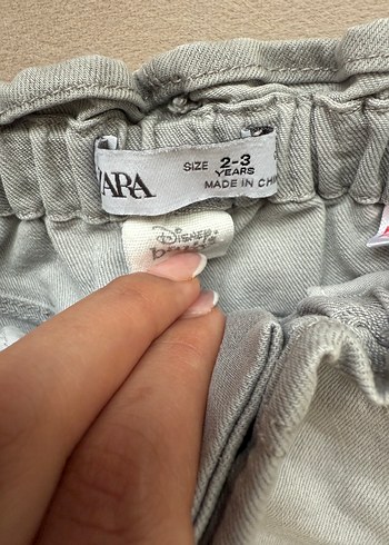 Gri Düğmeli Kız Kot Şort - Görsel 3