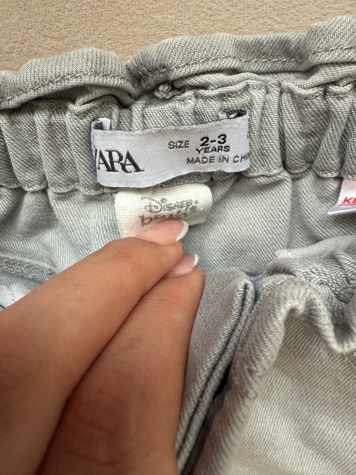 Gri Düğmeli Kız Kot Şort - Görsel 3