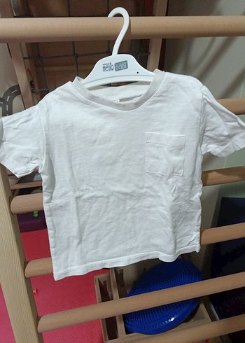 Beyaz Erkek Çocuk Kısa Kollu Pamuklu Tişört