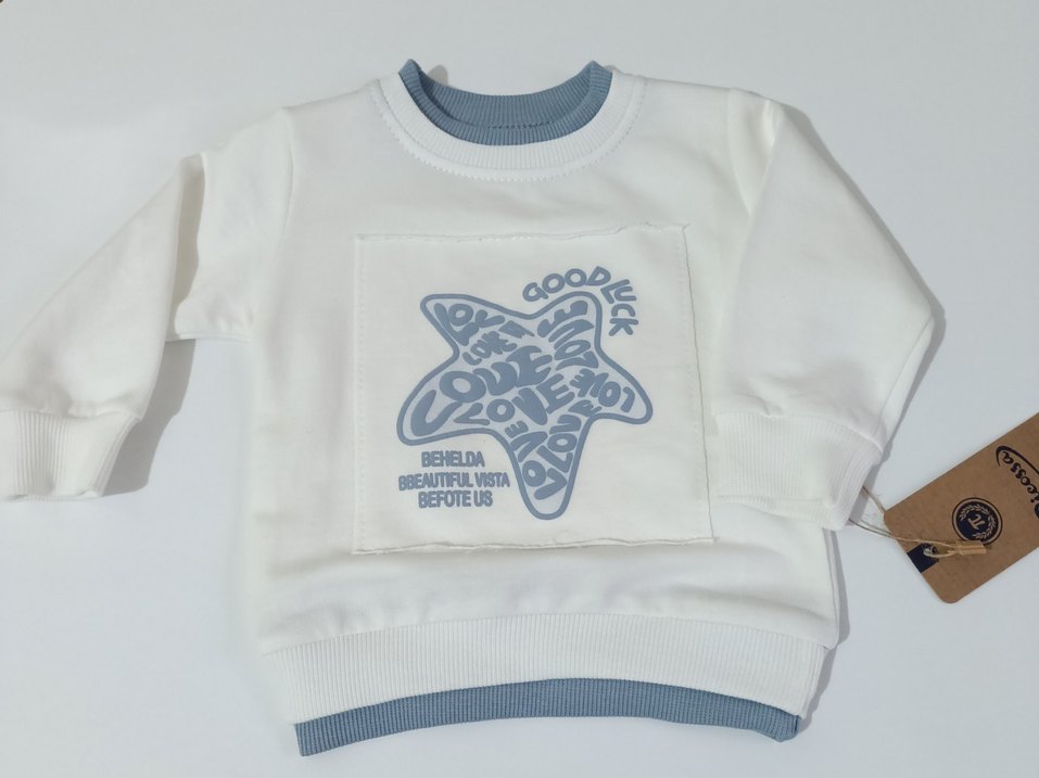 Beyaz Baskılı Erkek Bebek Takımı - Görsel 5