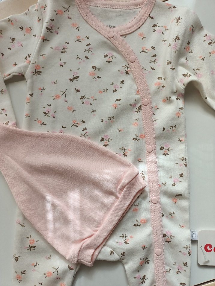 Dantel Detaylı Pembe Baskılı Bebek Tulumu - Görsel 4