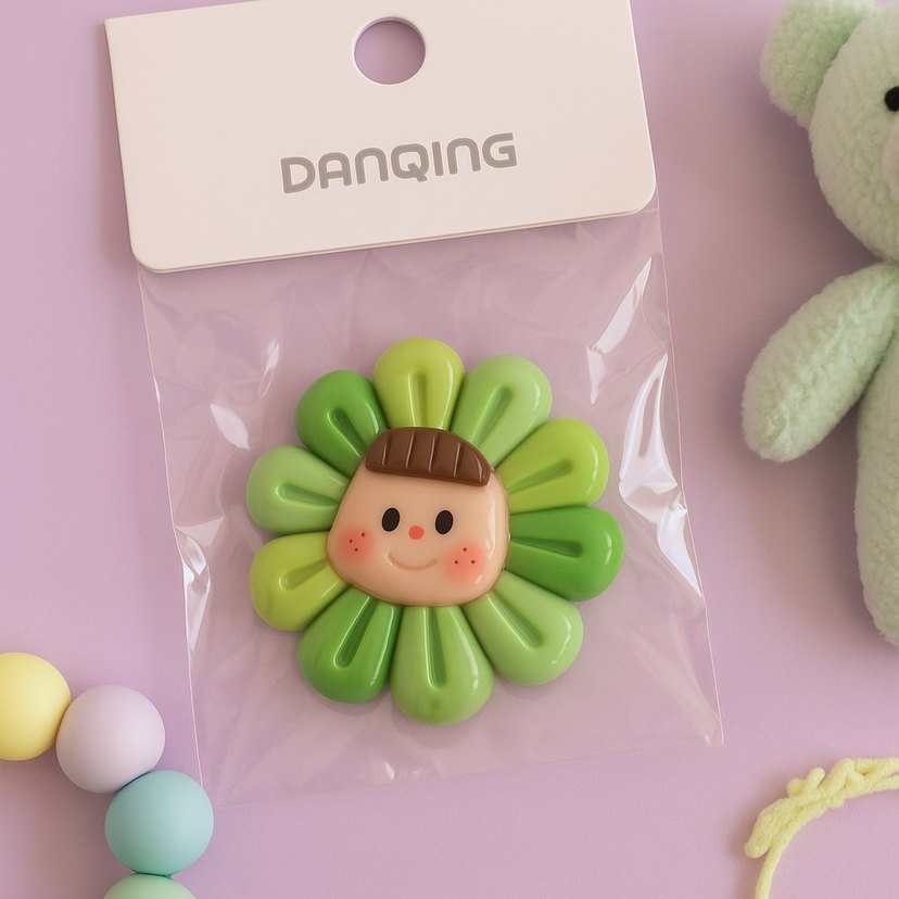 Renkli Çiçekli Çocuk Saç Tokası - Görsel 3