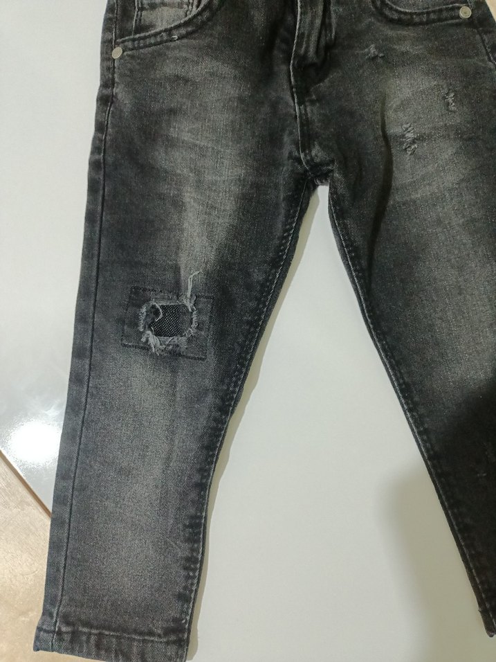 Gri Loose Fit Denim Erkek Çocuk Pantolonu - Görsel 3