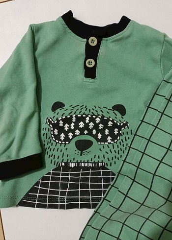 Yeşil Baskılı Bebek Erkek Takımı - Görsel 2