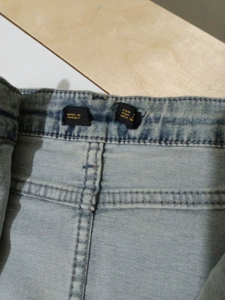 Düğmeli Mavi Denim Mini Etek - Görsel 4