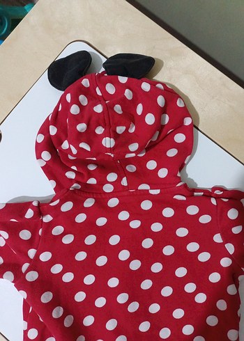 Kız Çocuk Kapüşonlu Kırmızı Puantiyeli Sweatshirt - Görsel 6