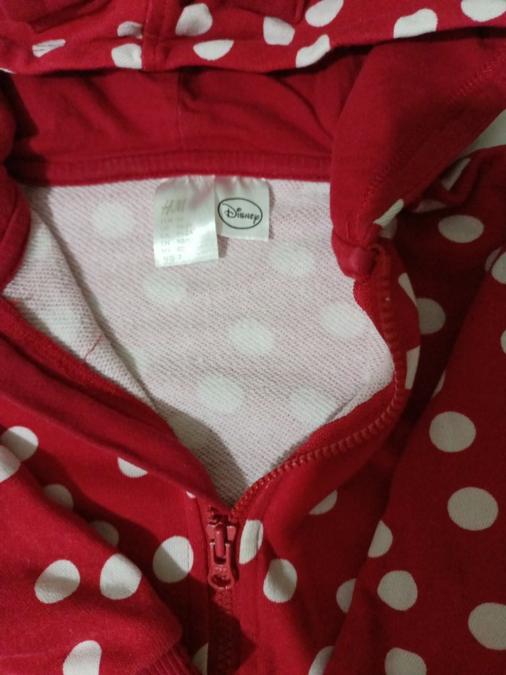 Kız Çocuk Kapüşonlu Kırmızı Puantiyeli Sweatshirt - Görsel 4