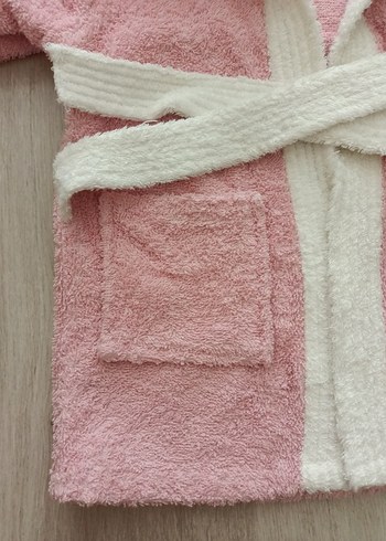 Civil Kız Çocuk Pembe Kapüşonlu Bornoz