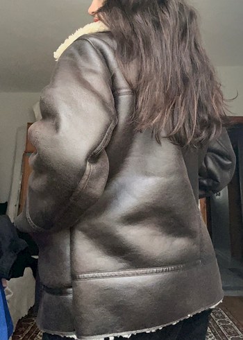 Kahverengi Deri Kadın Ceket - Görsel 2