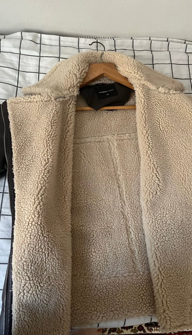 Kahverengi Deri Kadın Ceket - Görsel 4