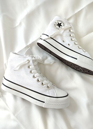36 Beden beyaz Renk Converse All Star beyaz  Platform taban