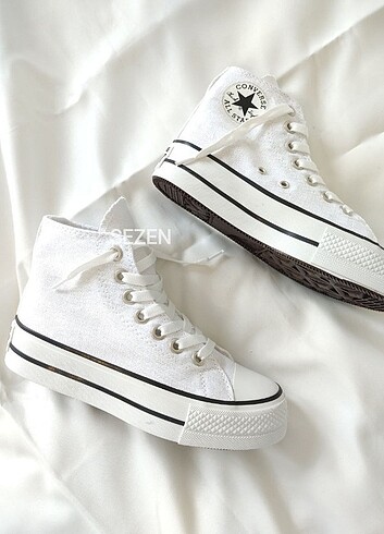 38 Beden Converse All Star beyaz Platform taban