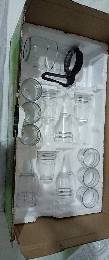 Cam sürahi v,su bardağı ve cay bardağı 
