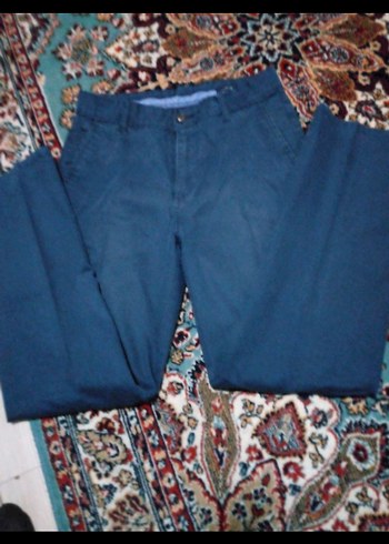 Mavi Erkek Midi Pantolon, Bol Kesim, Kemerli - Görsel 3