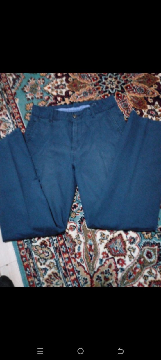 Mavi Erkek Midi Pantolon, Bol Kesim, Kemerli - Görsel 3