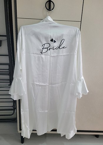 Beyaz Bride Baskılı Kadın sabahlık - Görsel 2