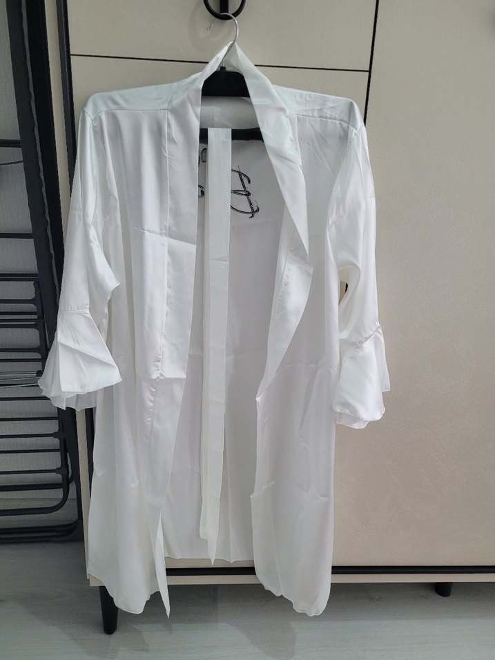 Beyaz Bride Baskılı Kadın sabahlık - Görsel 3