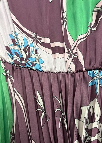 Uzun Etekli Bohem V Yaka Elbise - Görsel 5