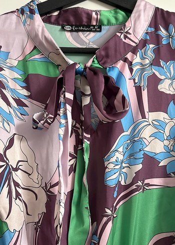 Uzun Etekli Bohem V Yaka Elbise - Görsel 2