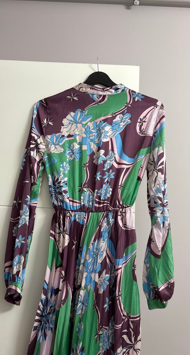 Uzun Etekli Bohem V Yaka Elbise - Görsel 4