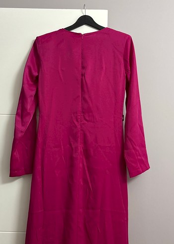 Pembe Uzun Kollu Salaş Kadın Elbise - Görsel 5