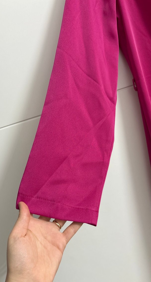 Pembe Uzun Kollu Salaş Kadın Elbise - Görsel 3