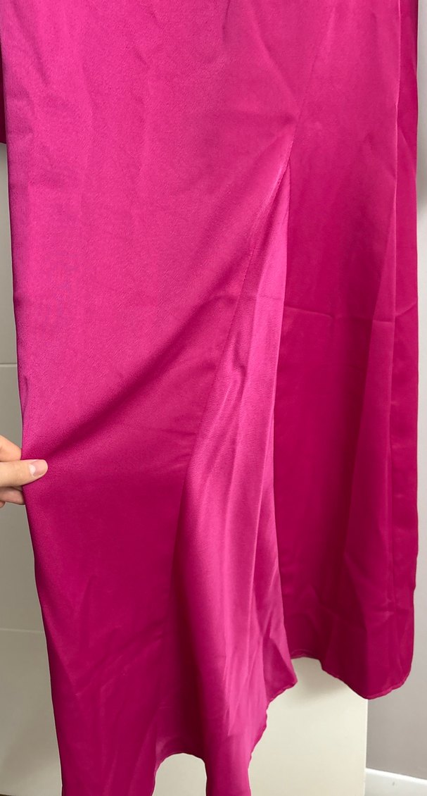 Pembe Uzun Kollu Salaş Kadın Elbise - Görsel 2