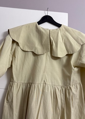 Tereyağı sarısı Tesettür elbise - Görsel 4