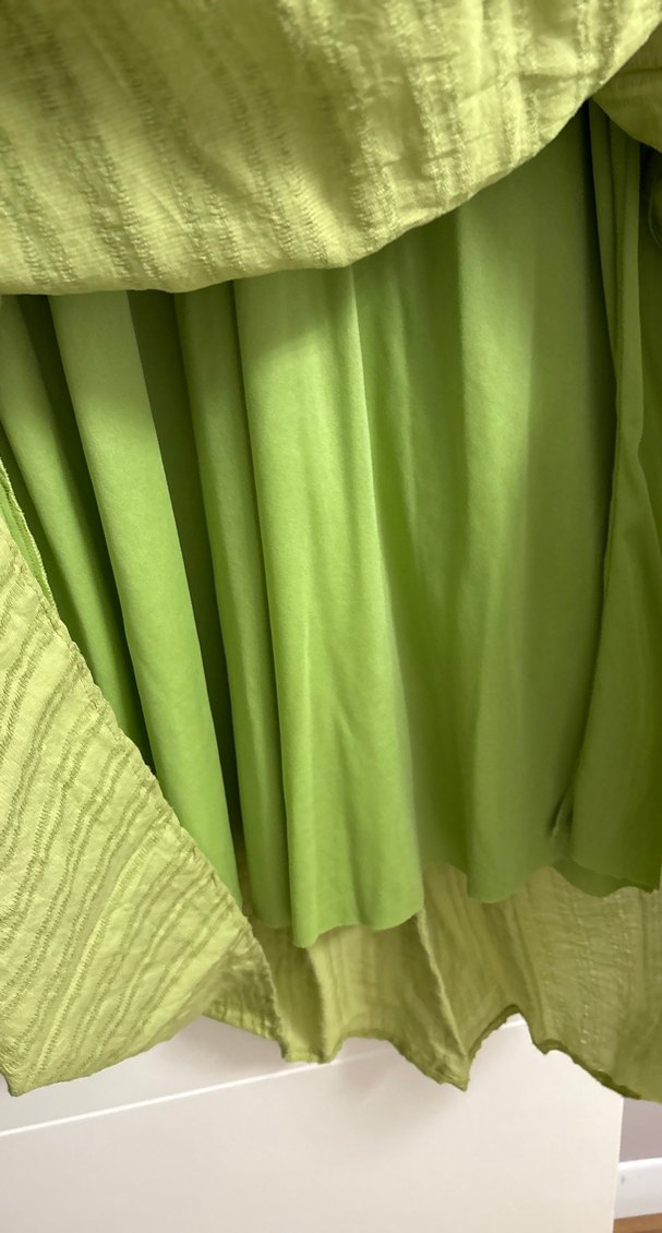 Yeşil Bohem Uzun Keten Elbise - Görsel 2