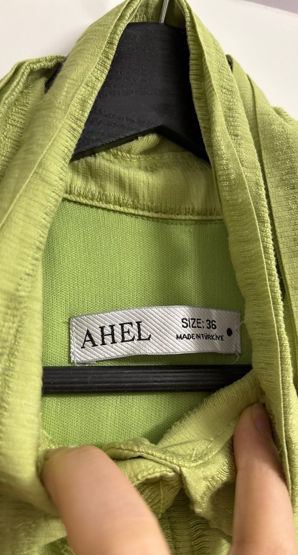 Yeşil Bohem Uzun Keten Elbise - Görsel 5