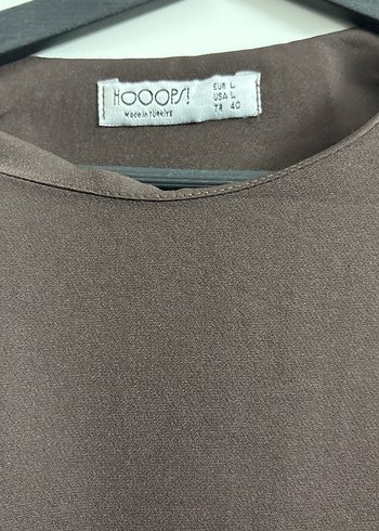 Kahverengi Uzun Kollu Fırfırlı Kadın Tunik - Görsel 3