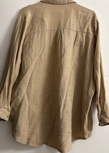 Nakışlı Bej Keten Bohem Kadın Gömlek - Görsel 5