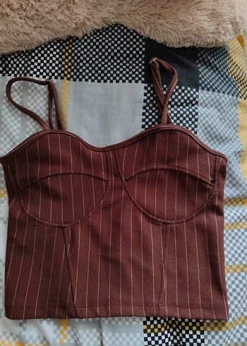 Diğer Bordo Çizgili İnce Askılı Büstiyer