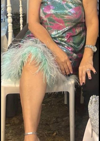 Abiye özel dikim  pul payet kumaş - Görsel 2