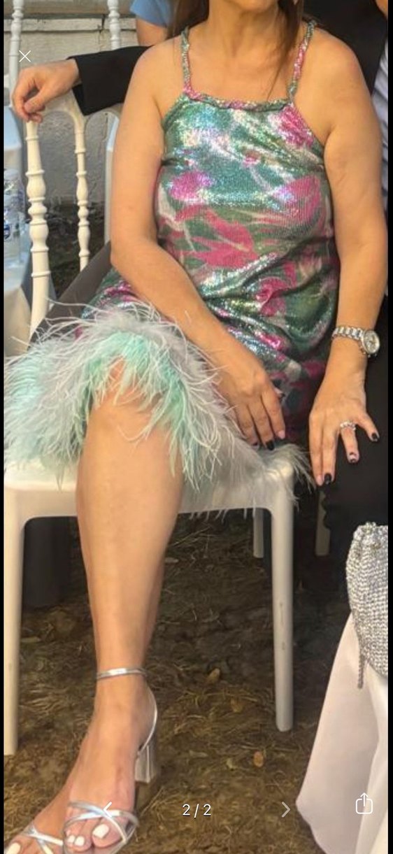 Abiye özel dikim  pul payet kumaş - Görsel 2