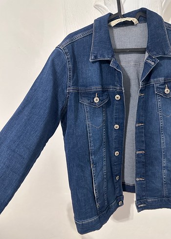 38 Beden mavi Renk Düğmeli Mavi Kadın Denim Ceket