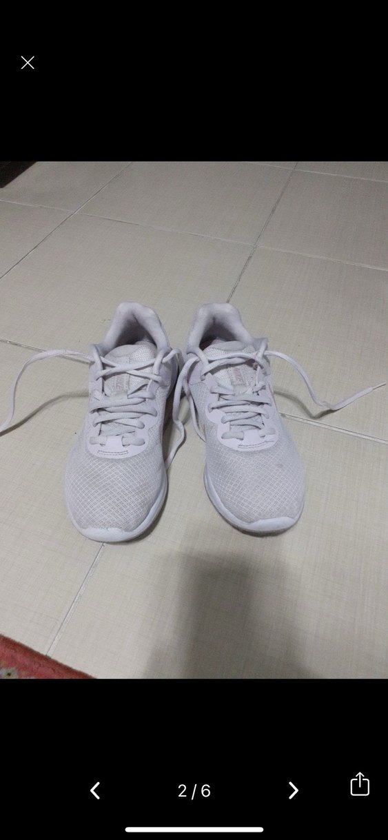 Beyaz Gri Elastik Bağcıklı Kadın Spor Ayakkabı - Görsel 2