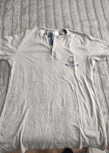 Gri Uzun Kollu Düğmeli Erkek pijama üstü - Görsel 3